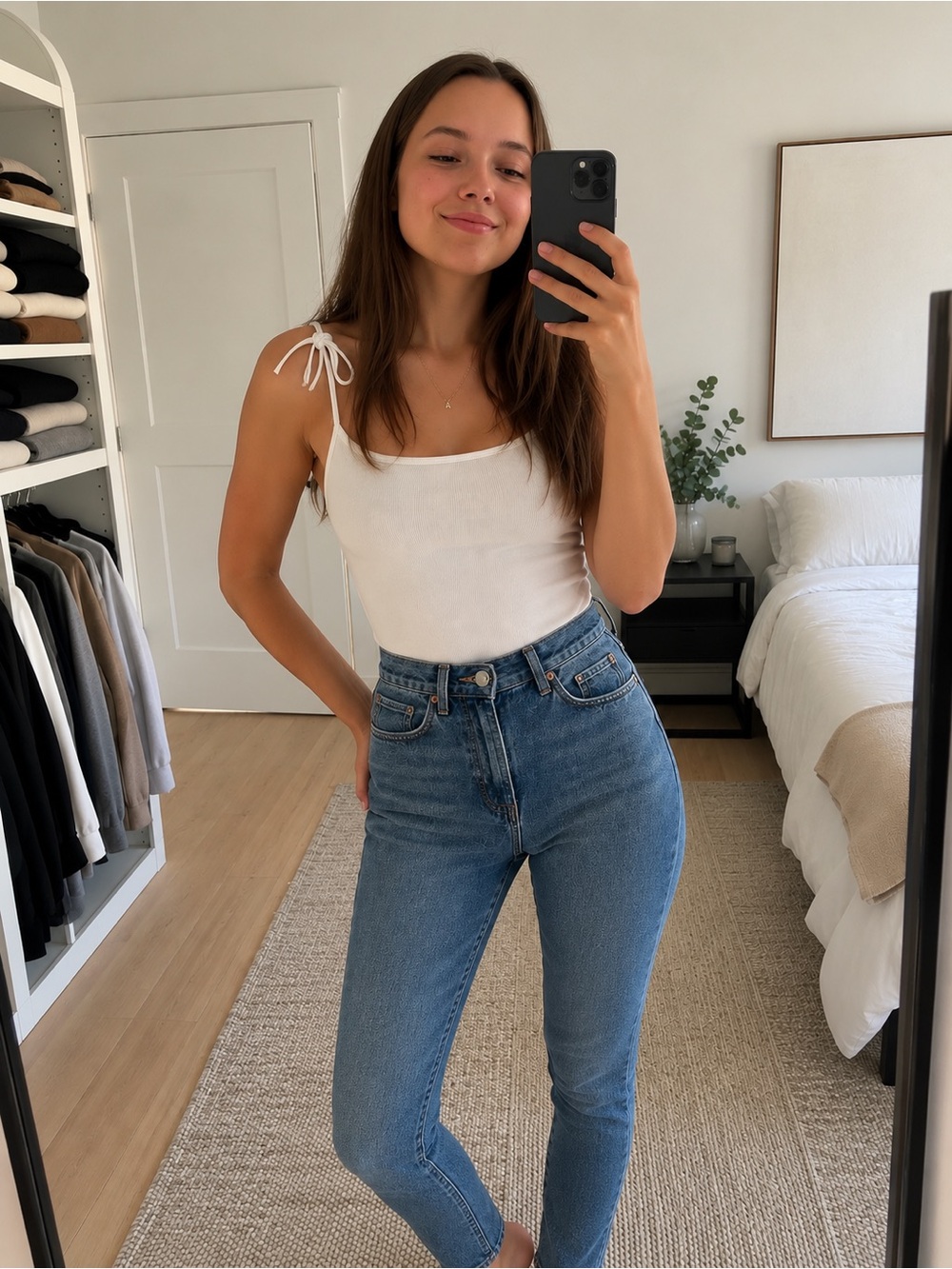 Levi's High-Rise Medium Blue Straight Jeans